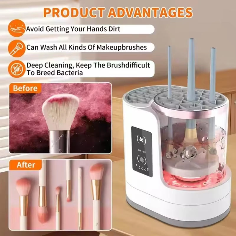3 in 1 Electric Makeup Brush Cleaner Machine with Makeup Brush Dryer