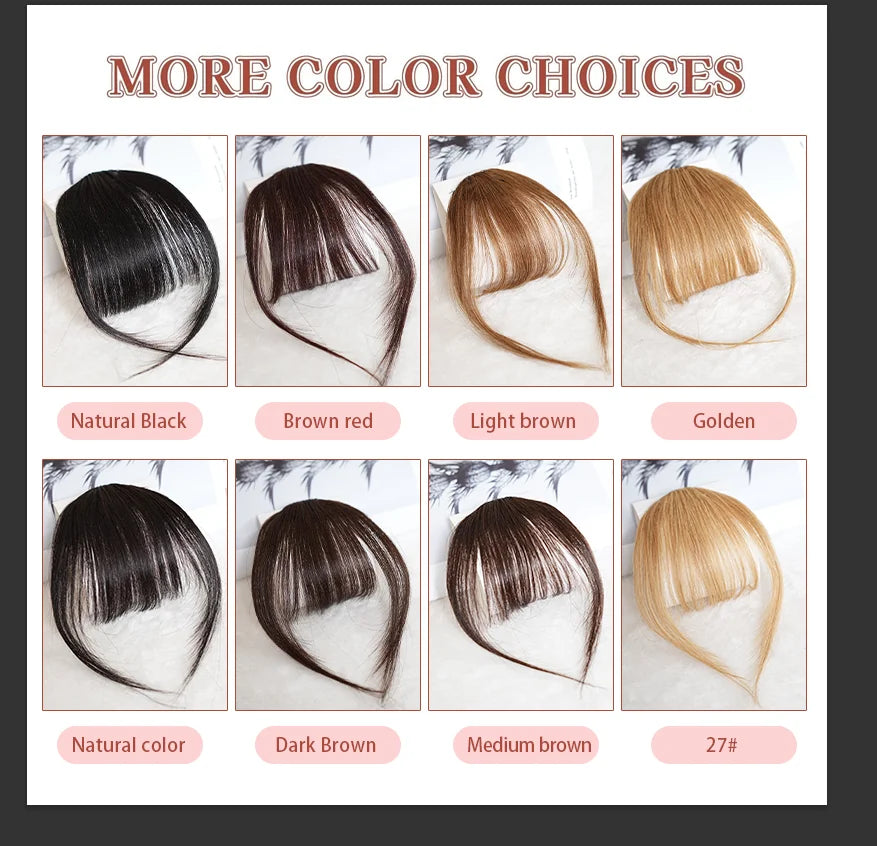 100% Human Hair Bangs – Lightweight & Invisible Clip-In