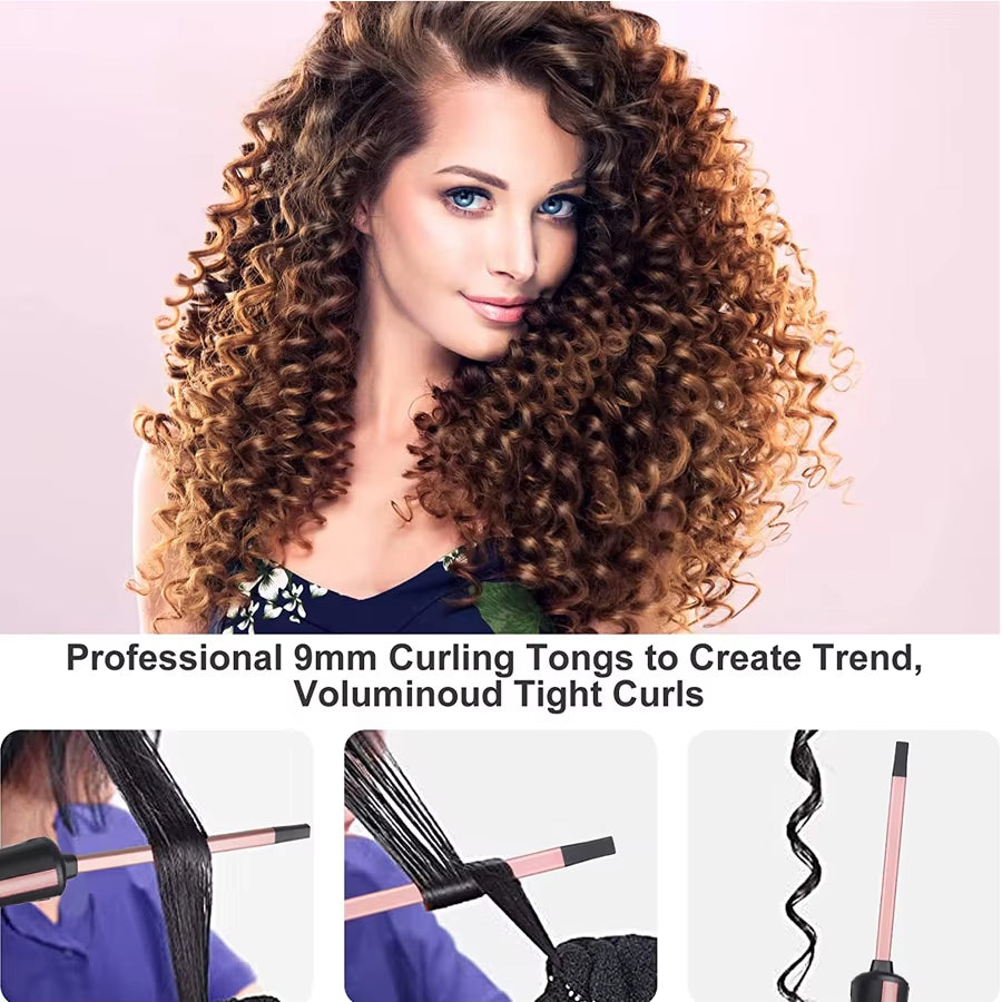 9mm Professional Curling Iron – Tight, Lasting Curls