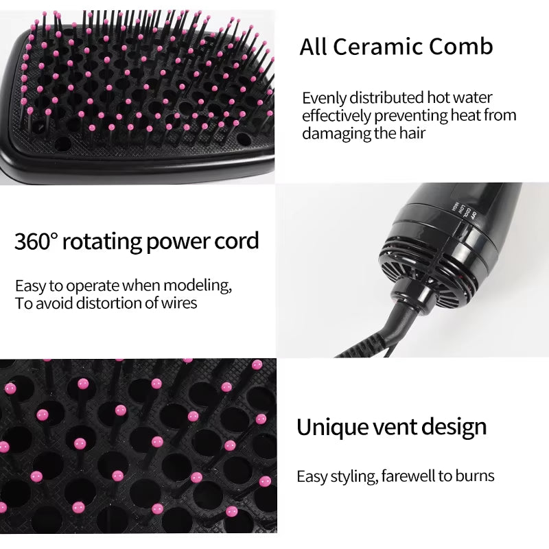 New Arrival 2 in 1 Multifunctional Hot Air Brush Comb Straightener 