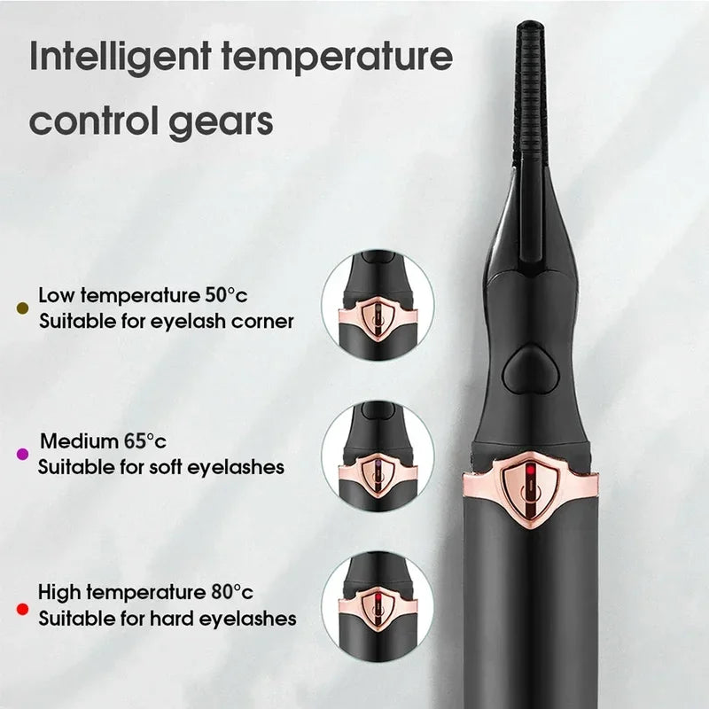 2-In-1 Portable Heated Eyelash Curler, Long-Lasting Curling Comb