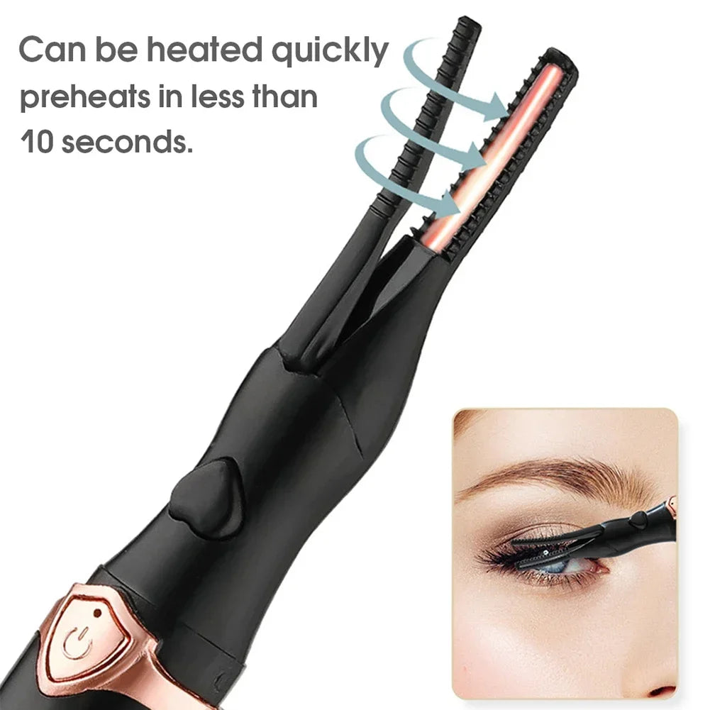 2-In-1 Portable Heated Eyelash Curler, Long-Lasting Curling Comb