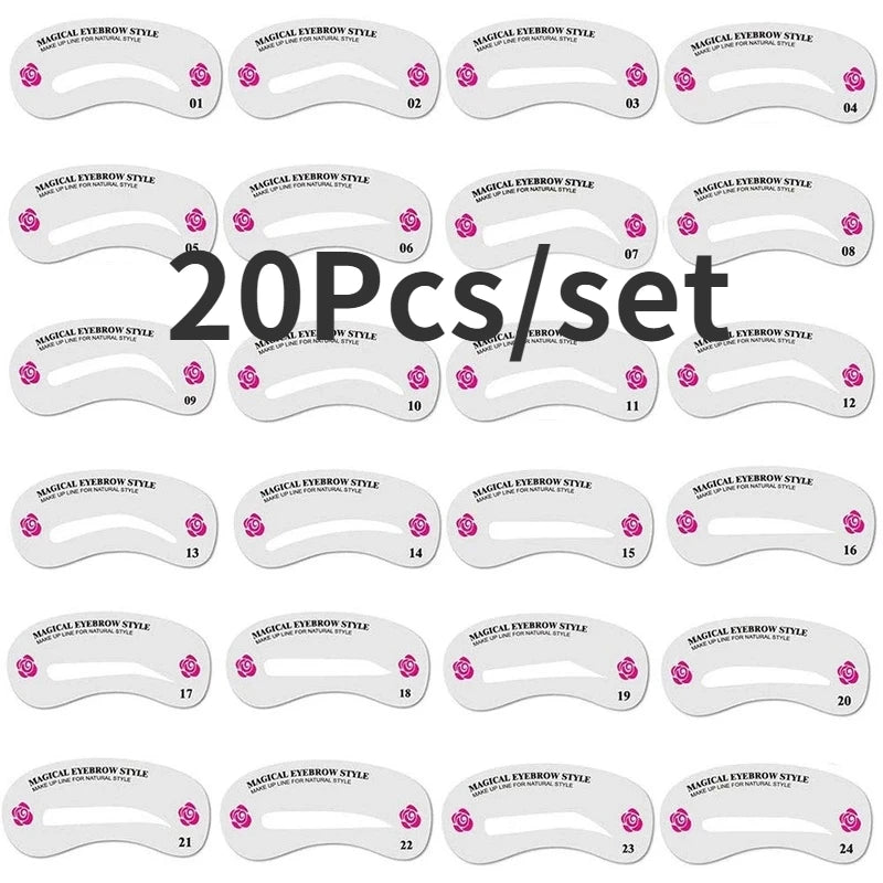 1 Set Reusable 8 In1 Eyebrow Shaping Template Helper Eyebrow 