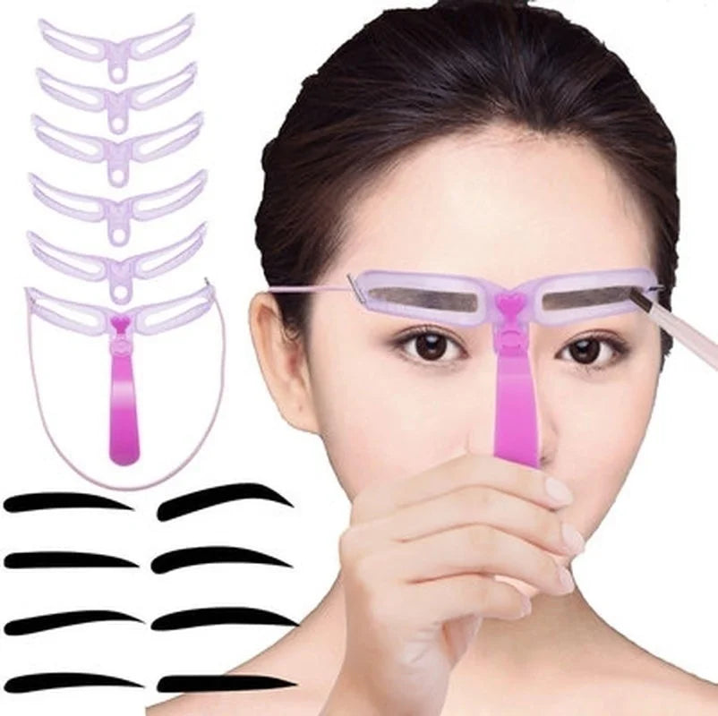 1 Set Reusable 8 In1 Eyebrow Shaping Template Helper Eyebrow 