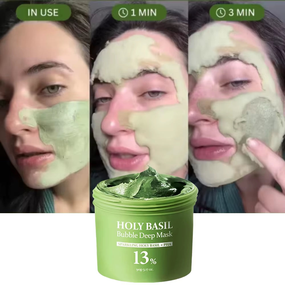  Carbonic Acid Holy Basil Bubble Facial Mask Exfoliating 