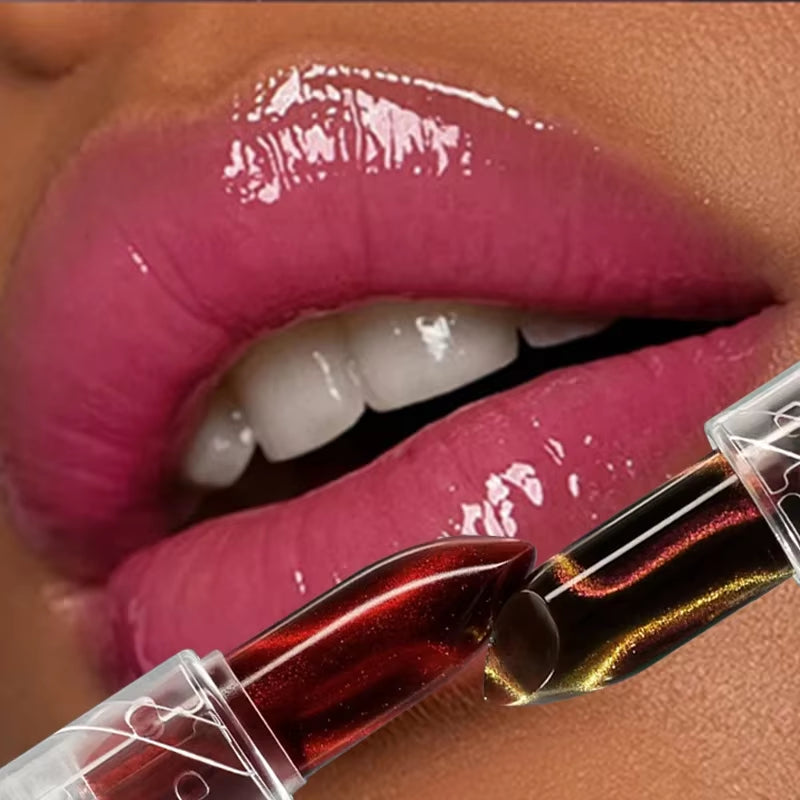 4 Color Temperature Color Changing Lipstick Moisturizing Mirror Glitter 