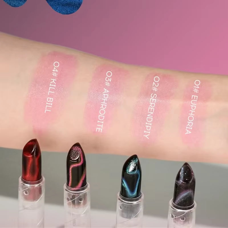 4 Color Temperature Color Changing Lipstick Moisturizing Mirror Glitter 